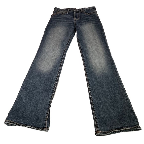 Old Navy Girls Jeans Size 16 Blue Denim High Waisted Straight Leg Adjustable - Picture 3 of 12